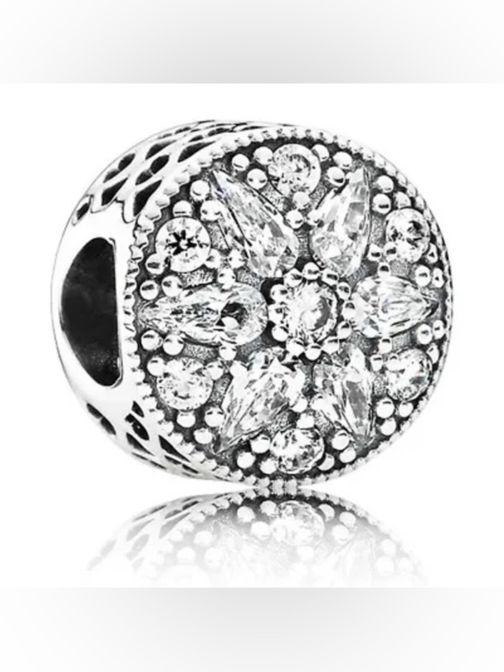 Pandora Radiant Bloom Charm #791762CZ Sterling Silver and CZ